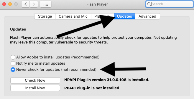 mac check for updated adobe flash player